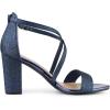 imageAllegra K Womens Glitter Crisscross Strap Block Heels SandalsBlue