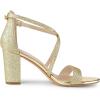 imageAllegra K Womens Glitter Crisscross Strap Block Heels SandalsGold