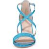 imageAllegra K Womens Glitter Crisscross Strap Block Heels SandalsLake Blue