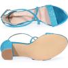 imageAllegra K Womens Glitter Crisscross Strap Block Heels SandalsLake Blue