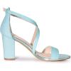 imageAllegra K Womens Glitter Crisscross Strap Block Heels SandalsLight Blue