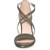 imageAllegra K Womens Glitter Crisscross Strap Block Heels SandalsPewter