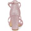 imageAllegra K Womens Glitter Crisscross Strap Block Heels SandalsPink
