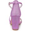imageAllegra K Womens Glitter Crisscross Strap Block Heels SandalsPurple