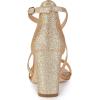 imageAllegra K Womens Glitter Crisscross Strap Block Heels SandalsRose Gold