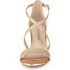 imageAllegra K Womens Glitter Crisscross Strap Block Heels SandalsRose Gold