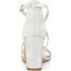 imageAllegra K Womens Glitter Crisscross Strap Block Heels SandalsWhite