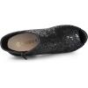 imageAllegra K Womens Glitter Platform Chunky Heeled Open Toe Heel Ankle BootsBlack