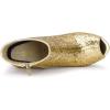 imageAllegra K Womens Glitter Platform Chunky Heeled Open Toe Heel Ankle BootsGold