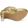 imageAllegra K Womens Glitter Platform Chunky Heeled Open Toe Heel Ankle BootsGold