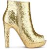 imageAllegra K Womens Glitter Platform Chunky Heeled Open Toe Heel Ankle BootsGold