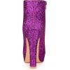 imageAllegra K Womens Glitter Platform Chunky Heeled Open Toe Heel Ankle BootsPurple