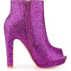 imageAllegra K Womens Glitter Platform Chunky Heeled Open Toe Heel Ankle BootsPurple