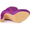 imageAllegra K Womens Glitter Platform Chunky Heeled Open Toe Heel Ankle BootsPurple