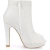imageAllegra K Womens Glitter Platform Chunky Heeled Open Toe Heel Ankle BootsWhite
