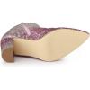 imageAllegra K Womens Glitter Pointed Toe Chunky Heel Ankle BootsBeige Pink