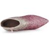 imageAllegra K Womens Glitter Pointed Toe Chunky Heel Ankle BootsBeige Pink