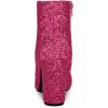 imageAllegra K Womens Glitter Pointed Toe Chunky Heel Ankle BootsHot Pink