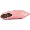 imageAllegra K Womens Glitter Pointed Toe Chunky Heel Ankle BootsLightpink
