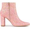 imageAllegra K Womens Glitter Pointed Toe Chunky Heel Ankle BootsLightpink