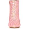 imageAllegra K Womens Glitter Pointed Toe Chunky Heel Ankle BootsLightpink