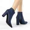 imageAllegra K Womens Glitter Pointed Toe Chunky Heel Ankle BootsNavy Blue