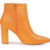 imageAllegra K Womens Glitter Pointed Toe Chunky Heel Ankle BootsOrange