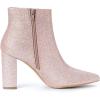 imageAllegra K Womens Glitter Pointed Toe Chunky Heel Ankle BootsPink