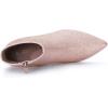imageAllegra K Womens Glitter Pointed Toe Chunky Heel Ankle BootsPink