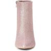 imageAllegra K Womens Glitter Pointed Toe Chunky Heel Ankle BootsPink