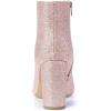 imageAllegra K Womens Glitter Pointed Toe Chunky Heel Ankle BootsPink
