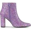 imageAllegra K Womens Glitter Pointed Toe Chunky Heel Ankle BootsPurple