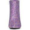 imageAllegra K Womens Glitter Pointed Toe Chunky Heel Ankle BootsPurple