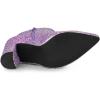 imageAllegra K Womens Glitter Pointed Toe Chunky Heel Ankle BootsPurple
