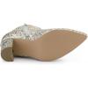 imageAllegra K Womens Glitter Pointed Toe Chunky Heel Ankle BootsSilver