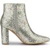 imageAllegra K Womens Glitter Pointed Toe Chunky Heel Ankle BootsSilver