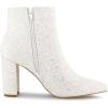 imageAllegra K Womens Glitter Pointed Toe Chunky Heel Ankle BootsWhite