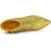 imageAllegra K Womens Glitter Pointed Toe Chunky Heel Ankle BootsYellow Gold