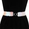 imageAllegra K Womens Glitter Skinny Stretchy Waist Belts Sequins Decor Elastic Belts for DressesColorful