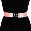 imageAllegra K Womens Glitter Skinny Stretchy Waist Belts Sequins Decor Elastic Belts for DressesPink