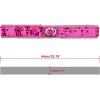 imageAllegra K Womens Glitter Skinny Stretchy Waist Belts Sequins Decor Elastic Belts for DressesSilver Side Rose Red