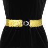 imageAllegra K Womens Glitter Skinny Stretchy Waist Belts Sequins Decor Slim Elastic Belts 2PCSGold