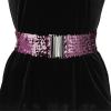 imageAllegra K Womens Glitter Stretchy Waist Belts Interlock Buckles Sequins Decor Wide Elastic Belts 2PCSDark Purple