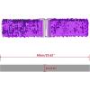 imageAllegra K Womens Glitter Stretchy Waist Belts Interlock Buckles Sequins Decor Wide Elastic Belts 2PCSLight Purple