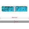 imageAllegra K Womens Glitter Wide Waist Belts Interlock Buckles Sequins Decor Stretchy Belts 2PCSBlue