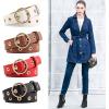imageAllegra K Womens Grommet Belt Faux Leather Single Pin Buckle Punk Belts for Jeans PantsBlack  Beige