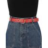 imageAllegra K Womens Grommet Belt Faux Leather Single Pin Buckle Punk Belts for Jeans PantsBlack  Red