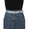 imageAllegra K Womens Grommet Belt Faux Leather Single Pin Buckle Punk Belts for Jeans PantsBlack  Sky Blue