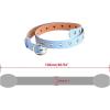 imageAllegra K Womens Grommet Belt Faux Leather Single Pin Buckle Punk Belts for Jeans PantsBlack  Sky Blue