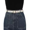 imageAllegra K Womens Grommet Belt Faux Leather Single Pin Buckle Punk Belts for Jeans PantsWhite  White